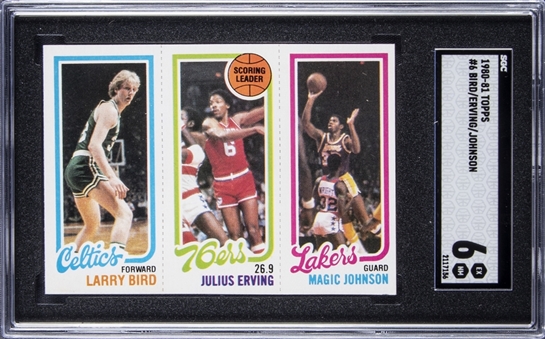 1980-81 Topps Basketball Larry Bird/Magic Johnson Rookie Card - SGC EX-NM 6